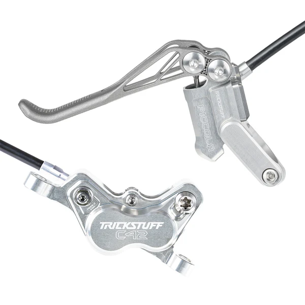 Trickstuff Piccola HD Brakeset, Silver, Kevlar Hose Front 900mm - Rear 1700mm, C42 Caliper
