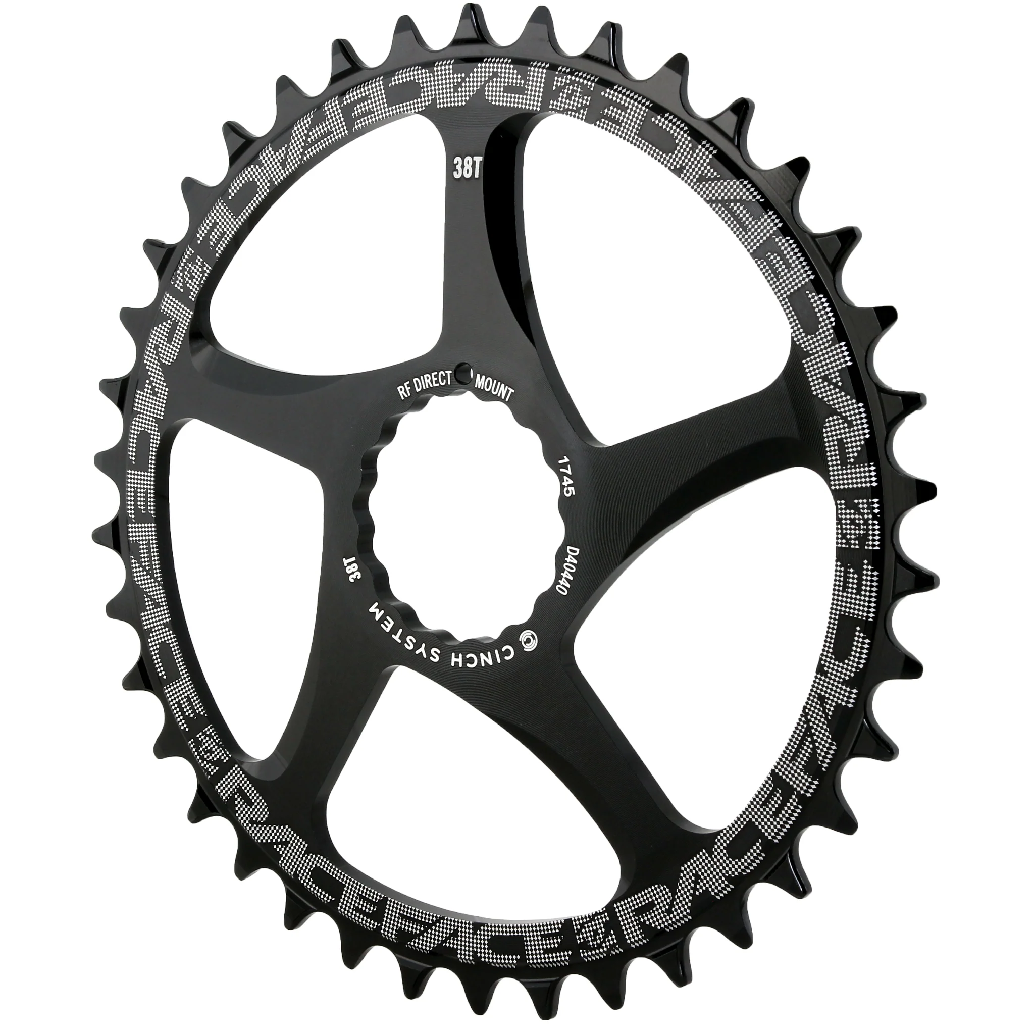 Race Face Narrow Wide Chainring: Direct Mount CINCH 38t Black