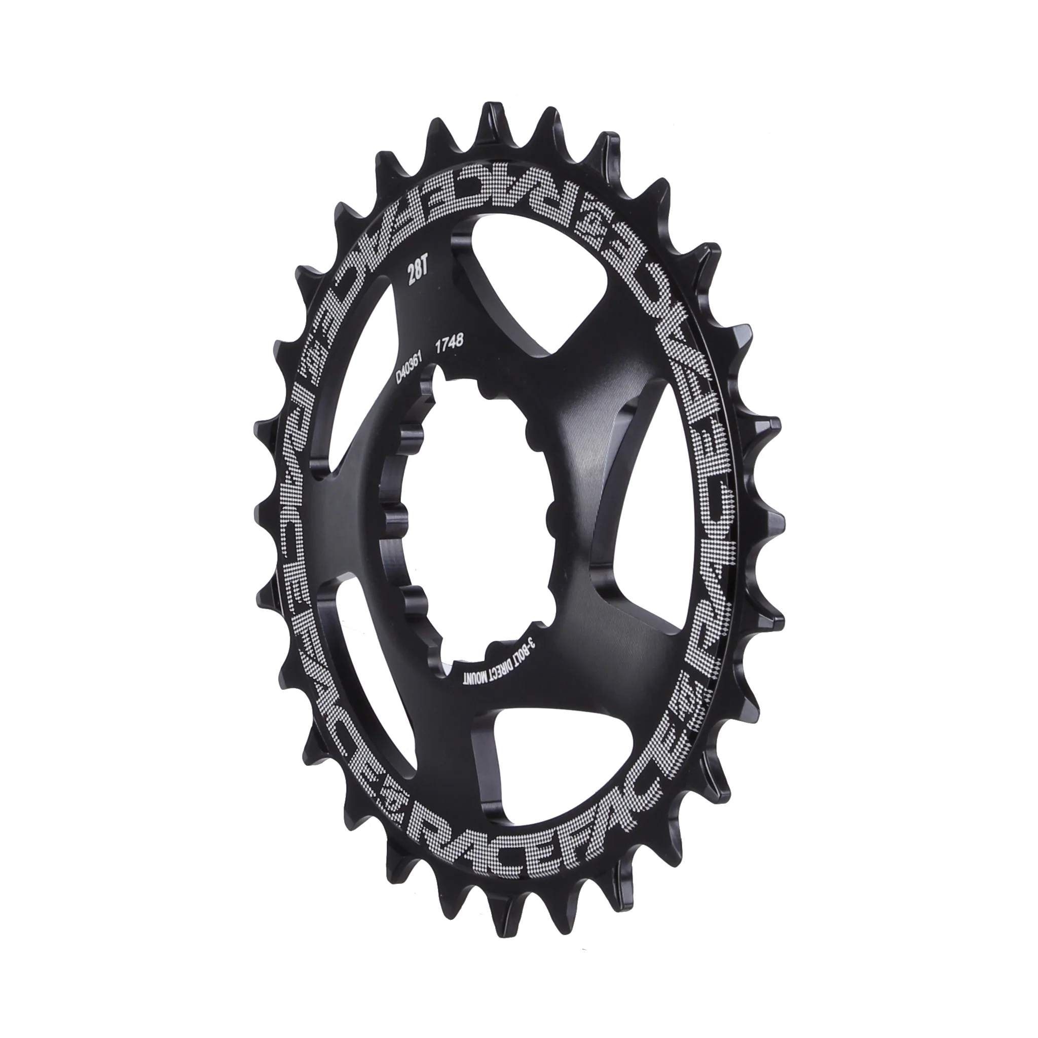 Race Face Narrow Wide Chainring: Direct Mount 3-Bolt Compatible 28t Black