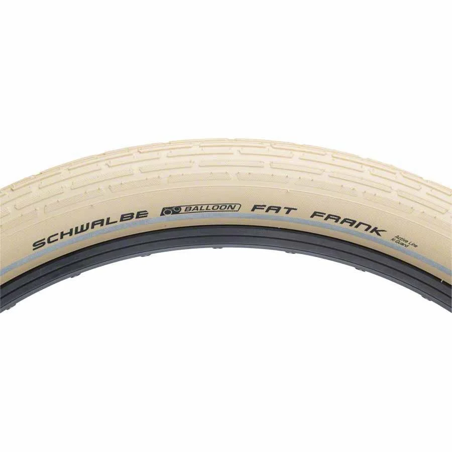 Schwalbe Fat Frank Bike Tire, Active Line, Basic Compound, K-Guard, Creme- 26 x 2.35"