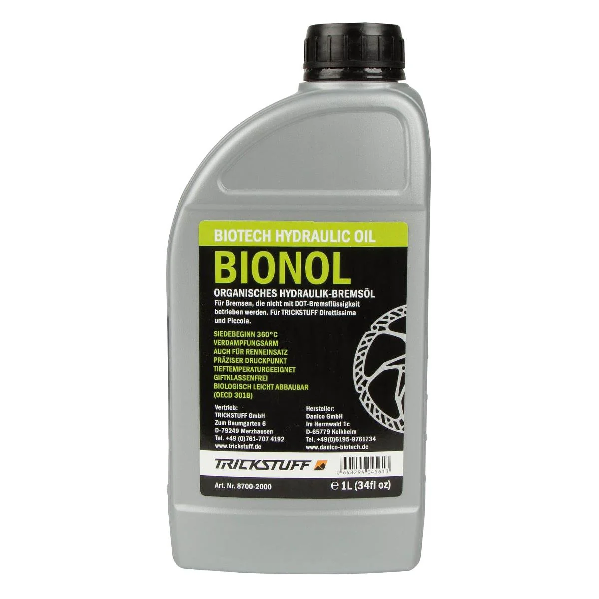 New! Trickstuff Biotech Bionol Bike Hydraulic Disc Brake Fluid Oil - 1 Liter Bottle